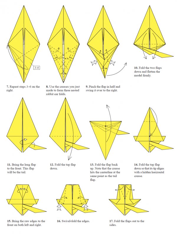 Оригами из бумаги Пикач