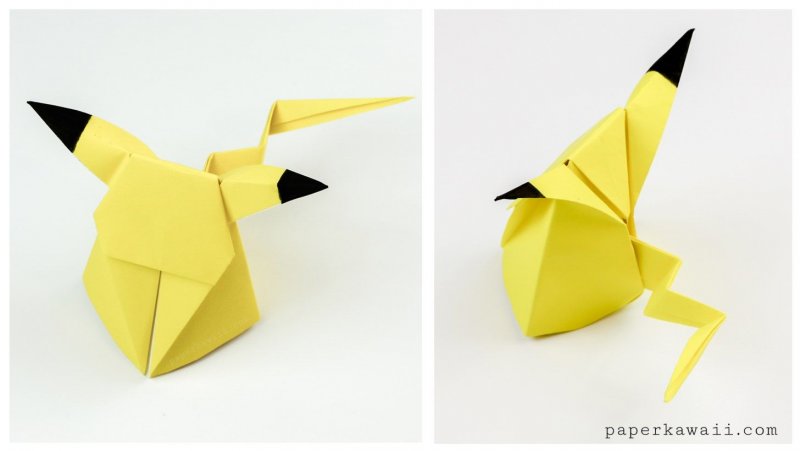 Оригами Пикачу из бумаги