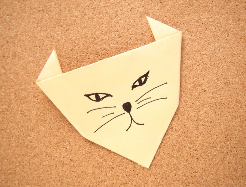 Оригами мордочка котенка