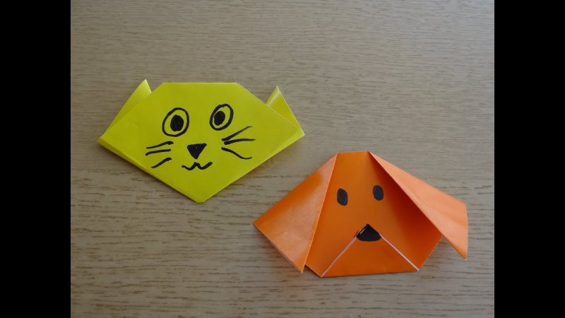 Оригами мордочка кошки