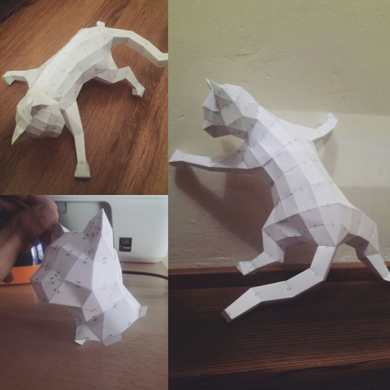 Объемная бумажная кошка
