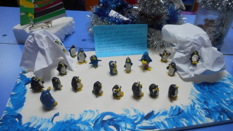 Поделка пингвины на льдине