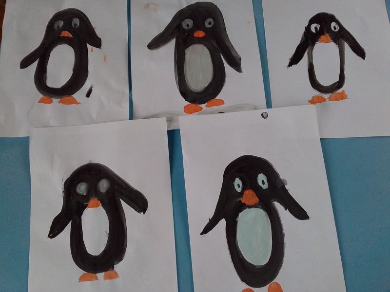 Рисование пингвина в средней группе