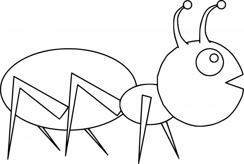 Трафарет муравья для аппликации с детьми