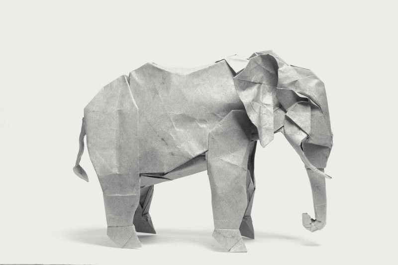Оригами слон из бумаги