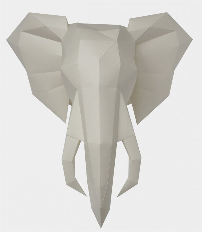 Паперкрафт голова слона
