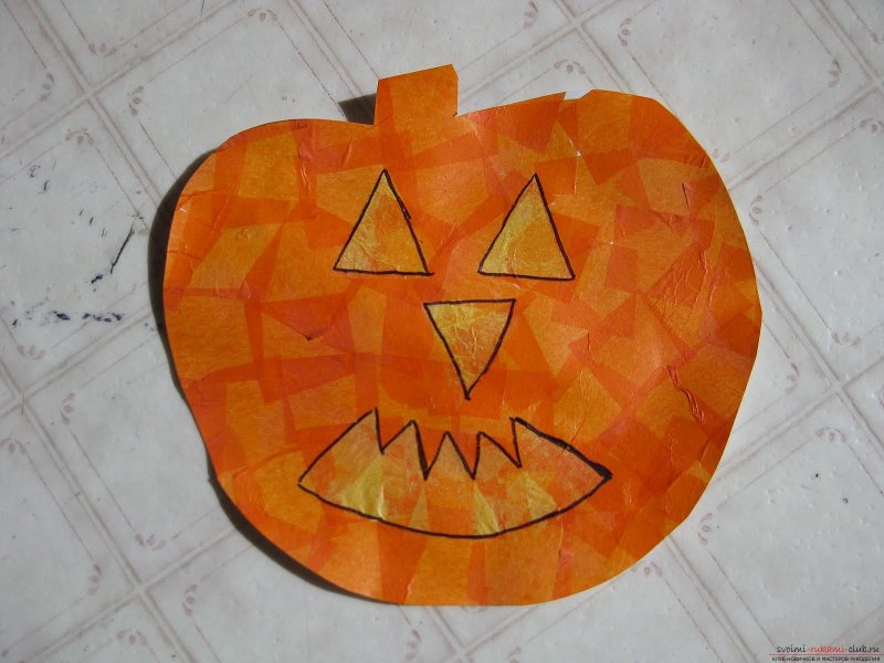 Тыква на Хэллоуин поделка из картона