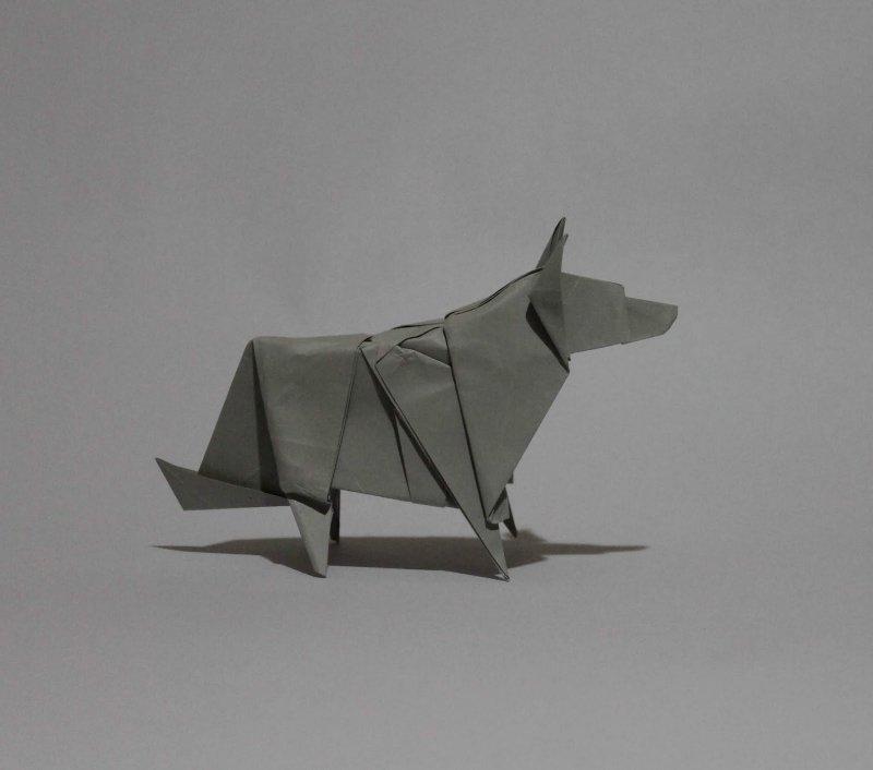 Волк из оригами