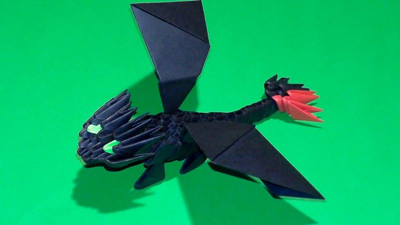 Модульное оригами дракон Беззубик