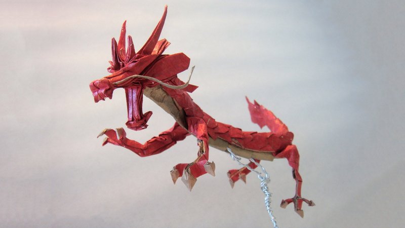Оригами дракон сложный