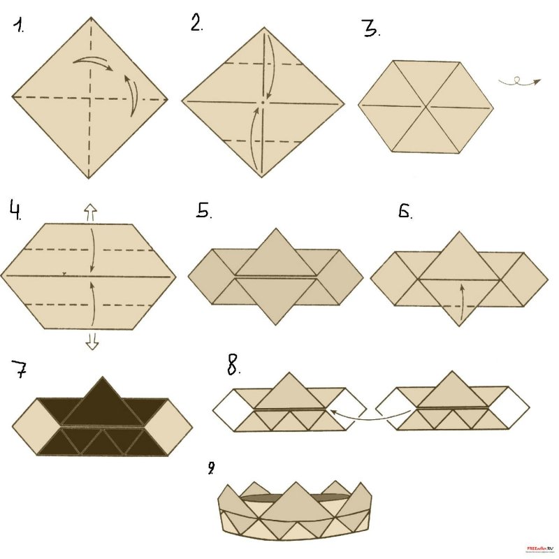 Бумажная корона оригами