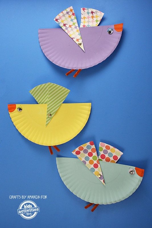 Птица из бумаги для малышей