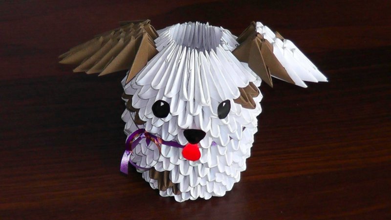 Модульное оригами собака