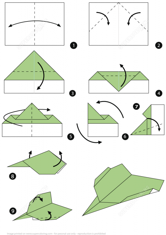 Как делать самолётики из бумаги поэтапно