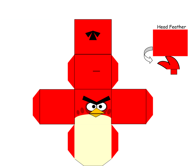 Фигурки Angry Birds из бумаги