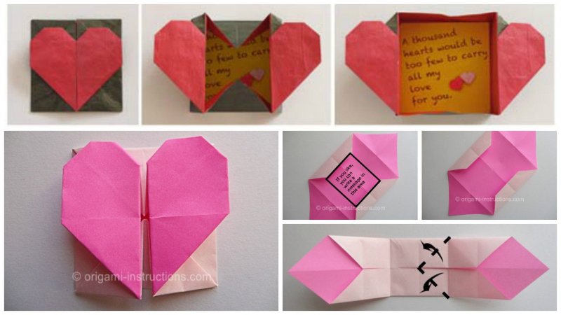 Оригами сердце коробочка