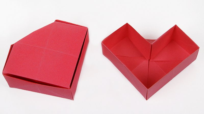 Оригами шкатулка сердечко