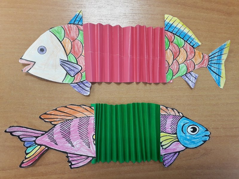 Рыбки из бумаги гармошкой