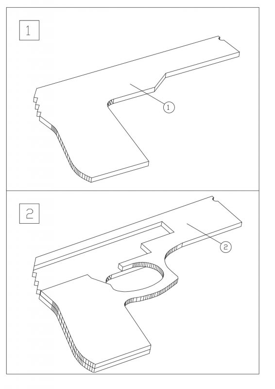 Пистолет резинкострел чертежи
