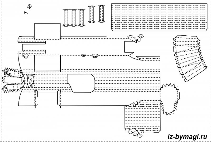 Пистолет Макарова из бумаги чертежи