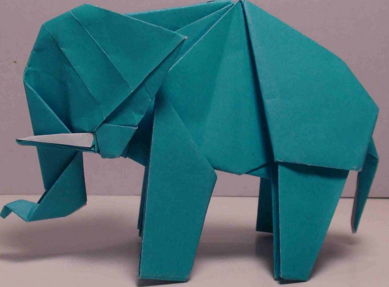 Оригами слон из бумаги