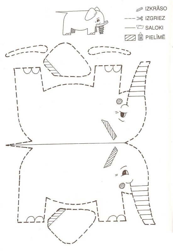 Макет слона из картона
