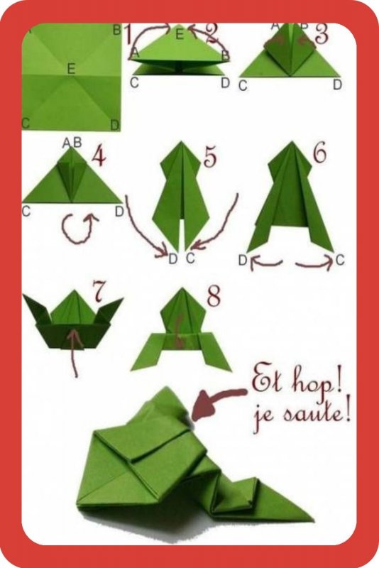 Оригами лягушка пошаговая инструкция для детей