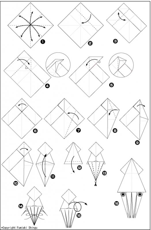 Оригами из бумаги схема для детей 5-6 лет схема
