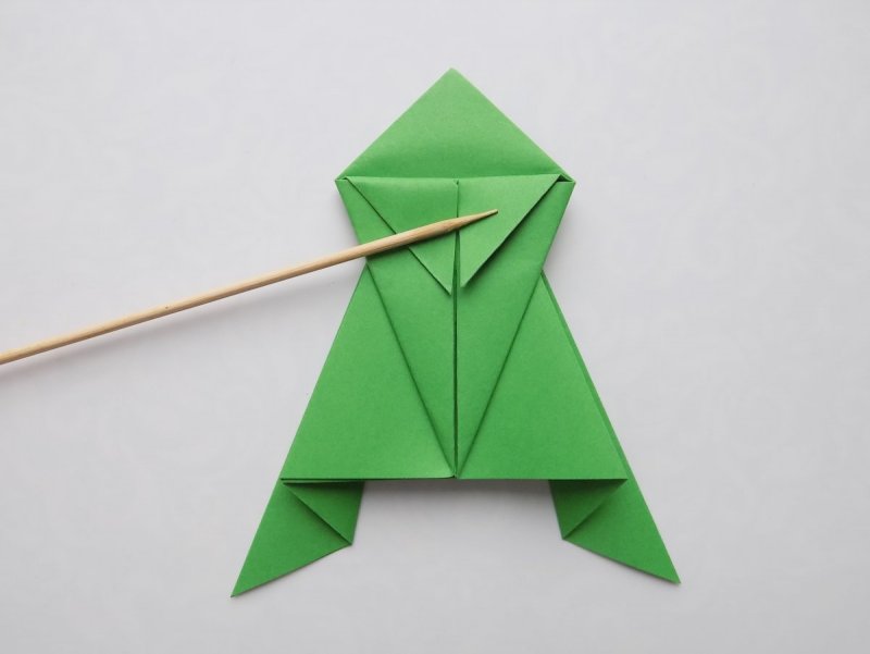 Оригами лягушка кораблик
