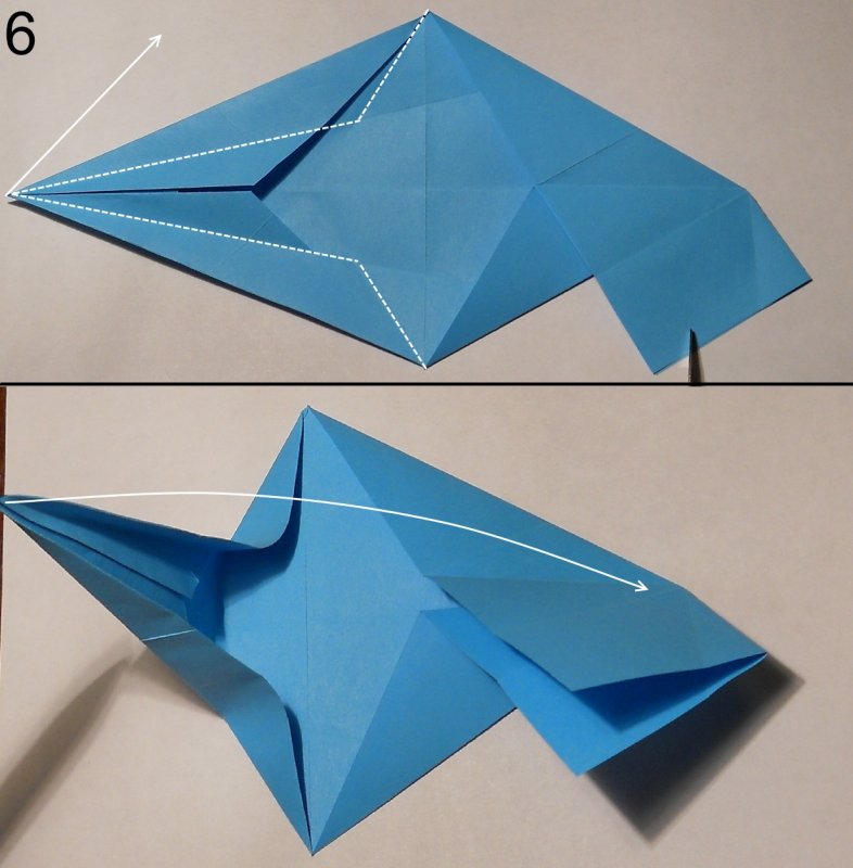 Ящерица оригами из бумаги для детей