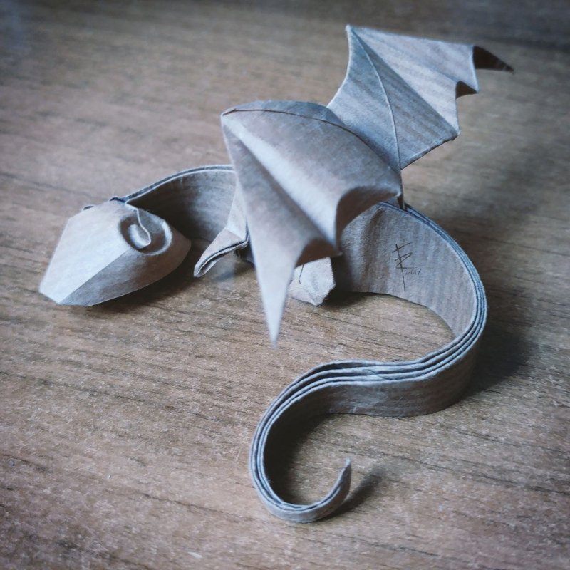 Оригами ящерица