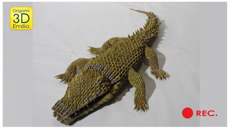 Крокодил из модульного оригами
