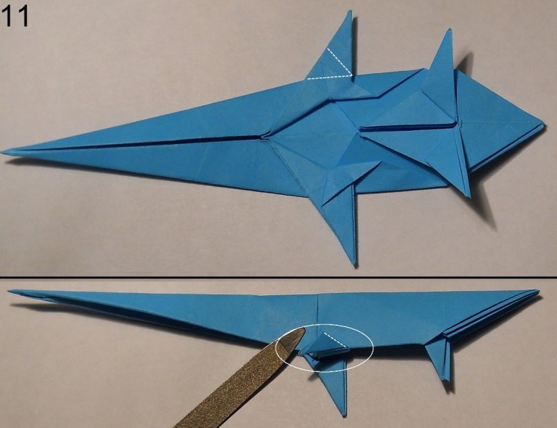 Оригами ящерица для детей