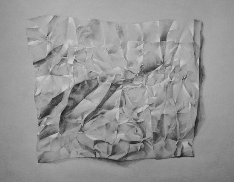 Рисование скомканной бумагой