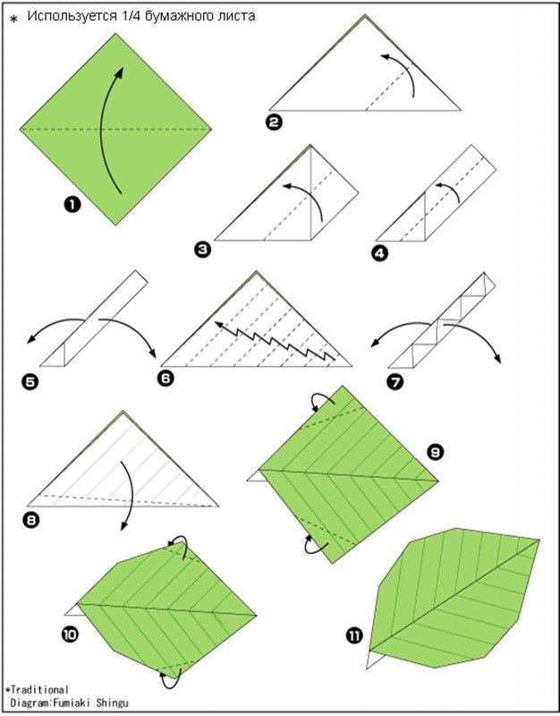 Подсолнух оригами схема
