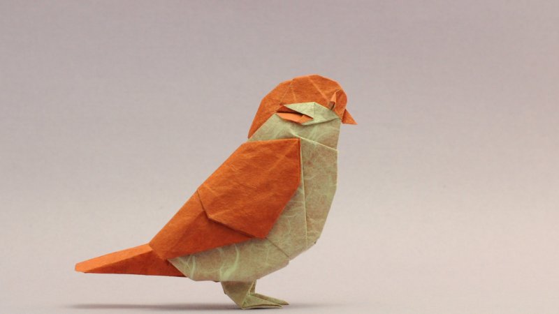 Птичка в технике оригами