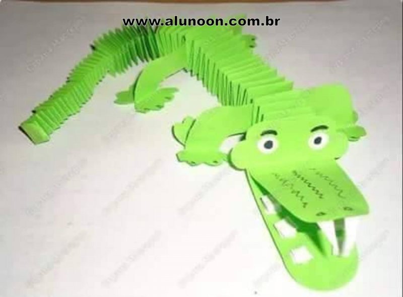 Крокодил гармошка из бумаги