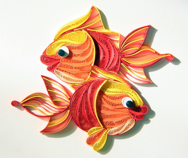 Золотая рыбка из квиллинга