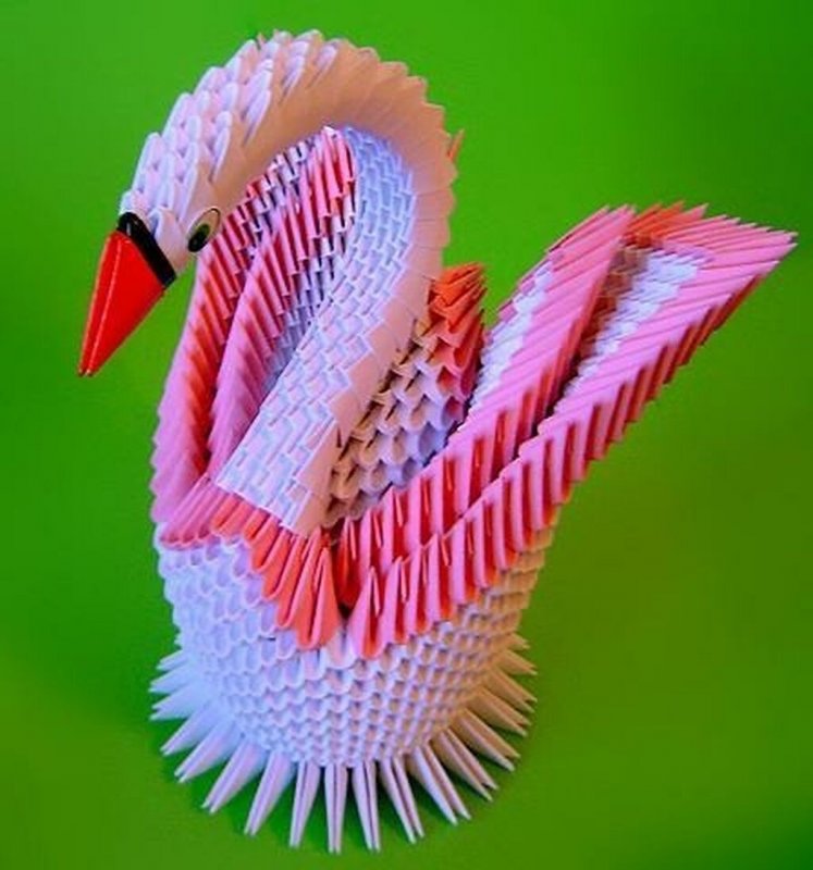 Лебедь шипун оригами