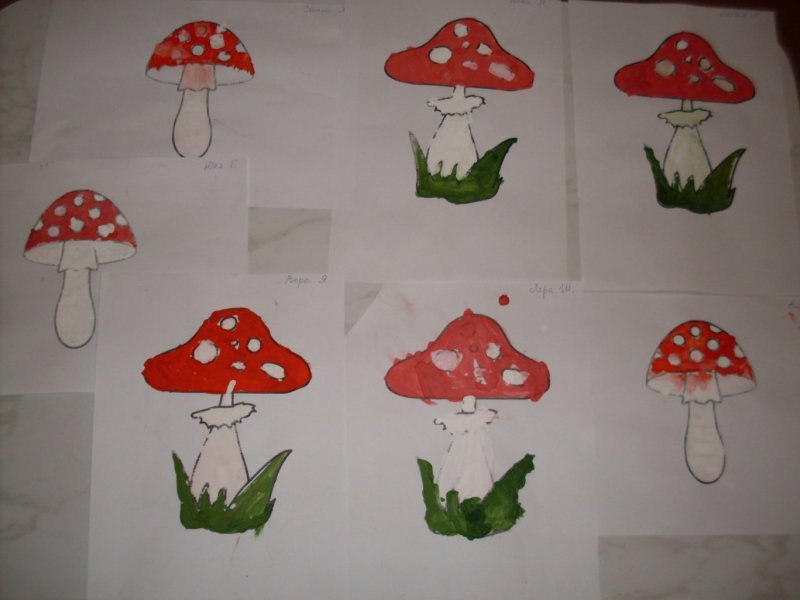 Рисование грибы в старшей группе