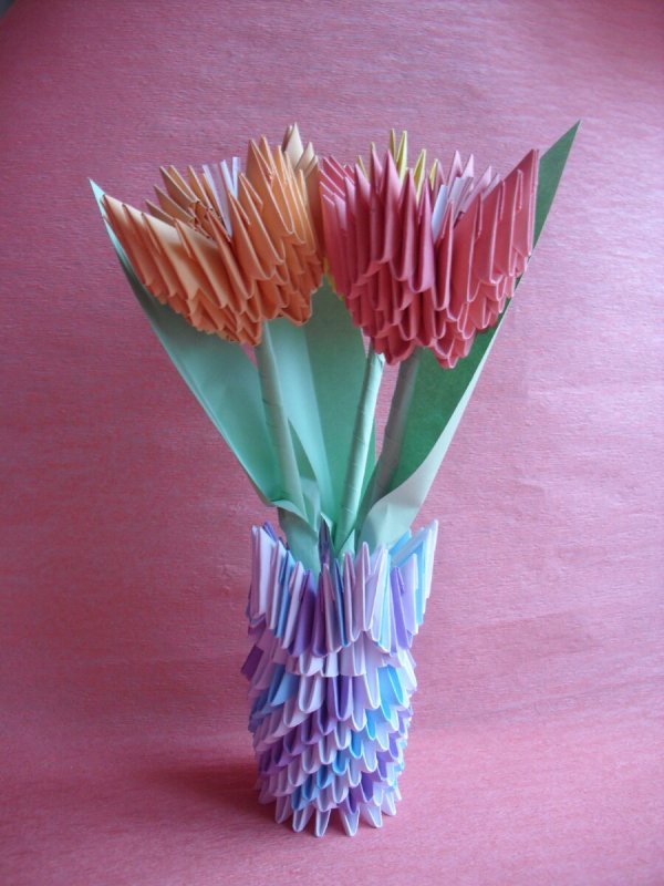 Модульное оригами ваза