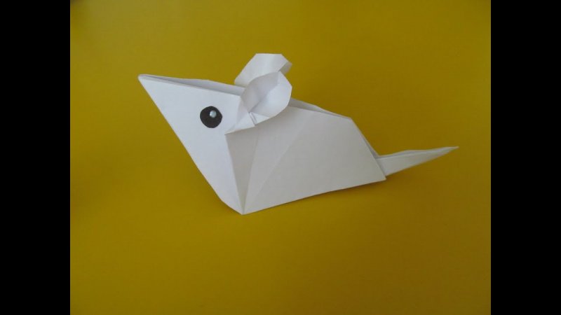Оригами мышка из бумаги