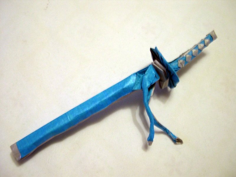 Оригами оружие катана