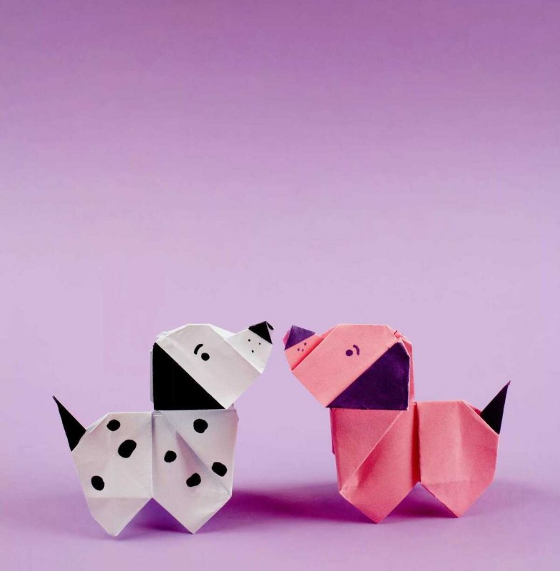 Оригами собачка