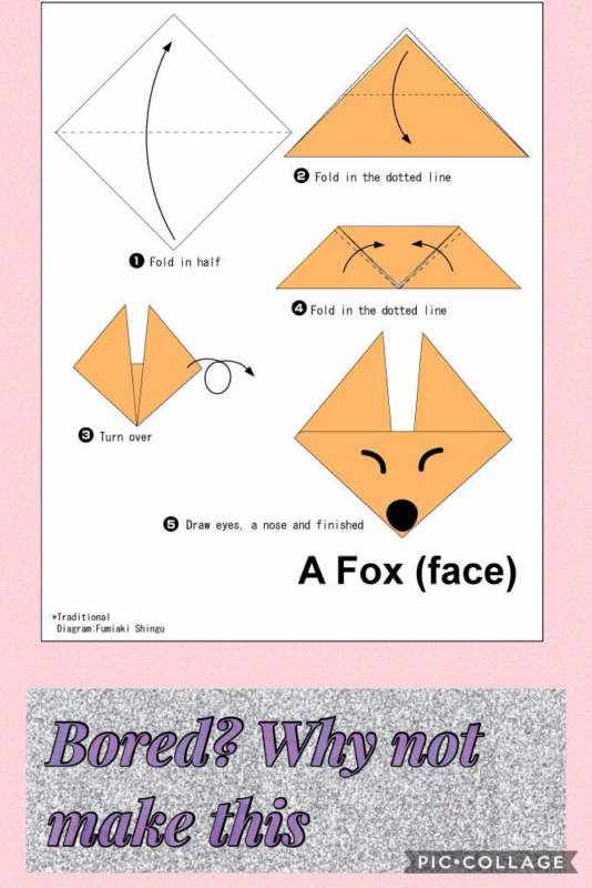 Схема оригами голова лисы