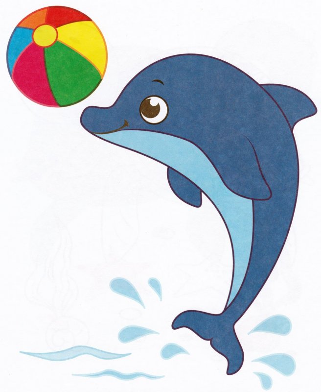 Дельфин над морем иллюстрации