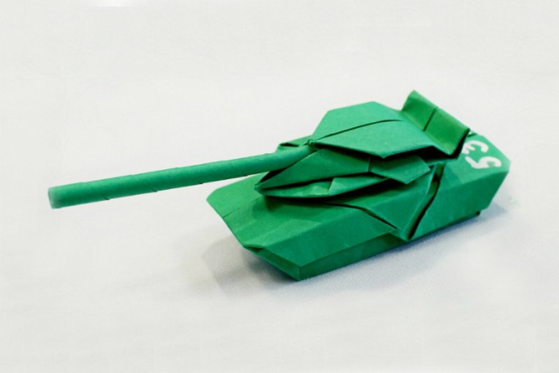 Подарок на 23 февраля оригами танк