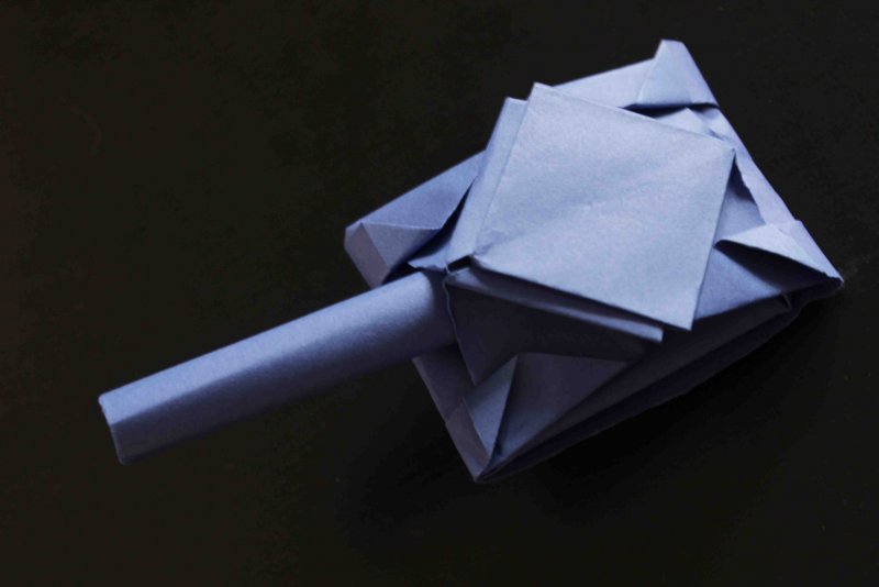 Оригами танк из бумаги для детей