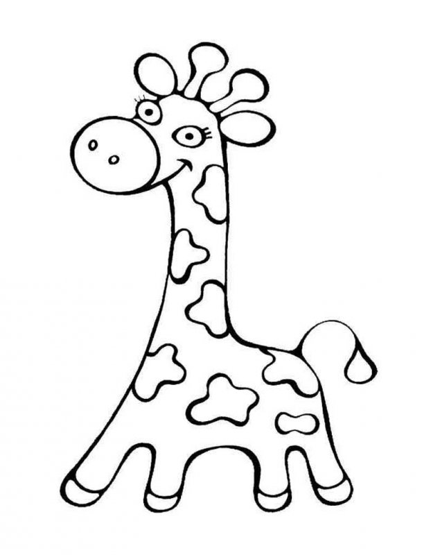 Жираф трафарет для вырезания