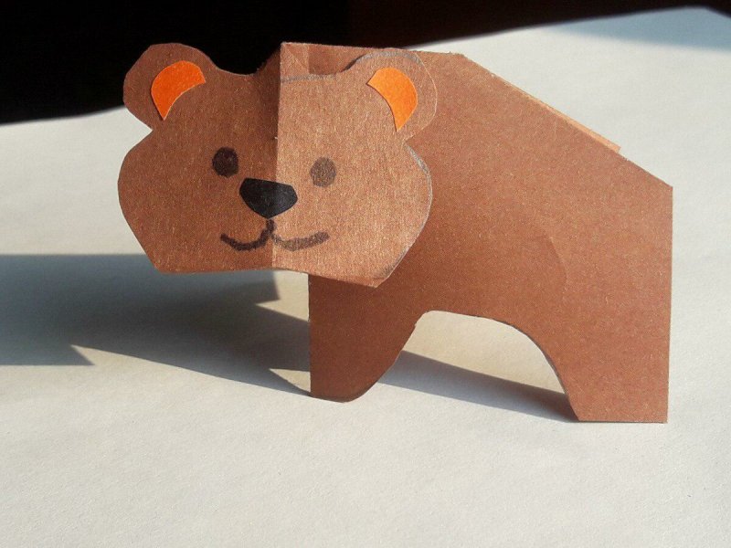 Объемный Медвежонок из бумаги